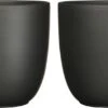 Mica Decorations Plantenpot Tusca - 2x - Zwart - Keramiek - Mat - D19.5/H18.5 Cm -Tuinverzorgings Winkel 1200x583