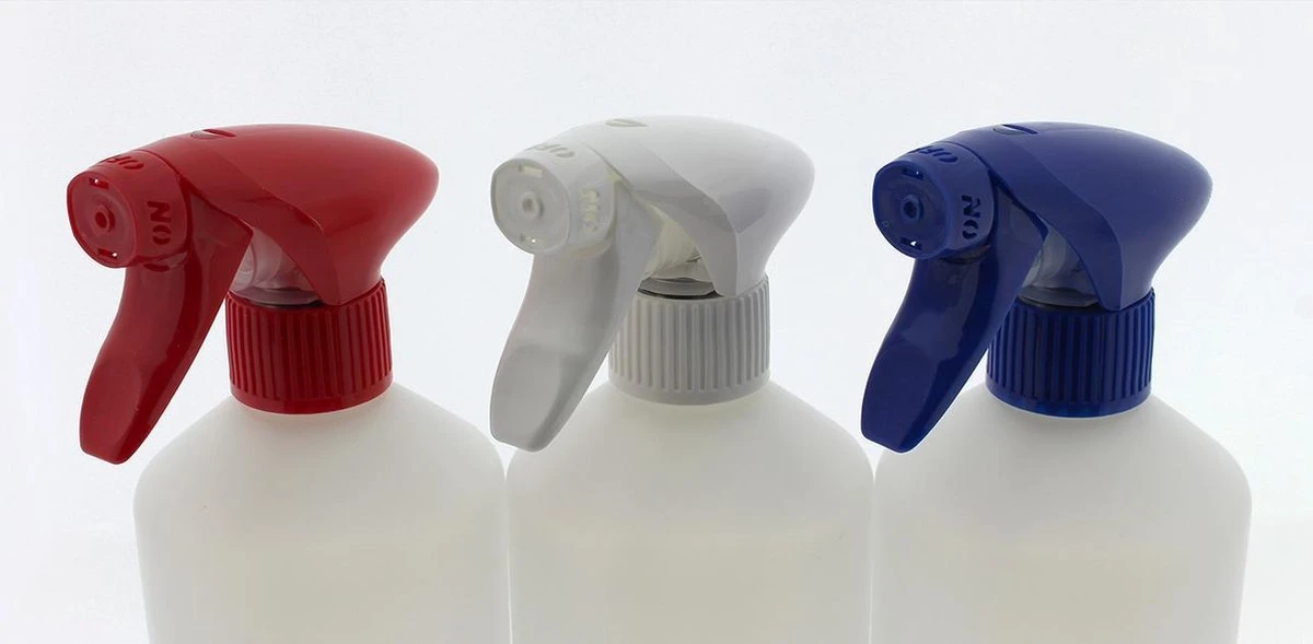 Set Van 3 Lege Sprayflacons 750ml | Professionele Afsluitbare Spraykop | 1 Rode - 1 Witte - 1 Blauwe Spraykop | Navulbaar 4 Set Van 3 Lege Sprayflacons 750ml | Professionele Afsluitbare Spraykop | 1 Rode - 1 Witte - 1 Blauwe Spraykop | Navulbaar - Afbeelding 2