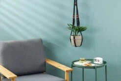 4 Stuks Zwarte Macrame Plantenhangers - Boho Handgeweven Katoen Hangpot Voor Binnen/Buiten - Hangende Bloempot Met Kralen - Macramé Touw/Koord Hangplant Houder - Bohemian Wandhanger Decoratie - Plant Hanger - Verticale Tuin Bloempothouder Planthanger -Tuinverzorgings Winkel 1200x800 137