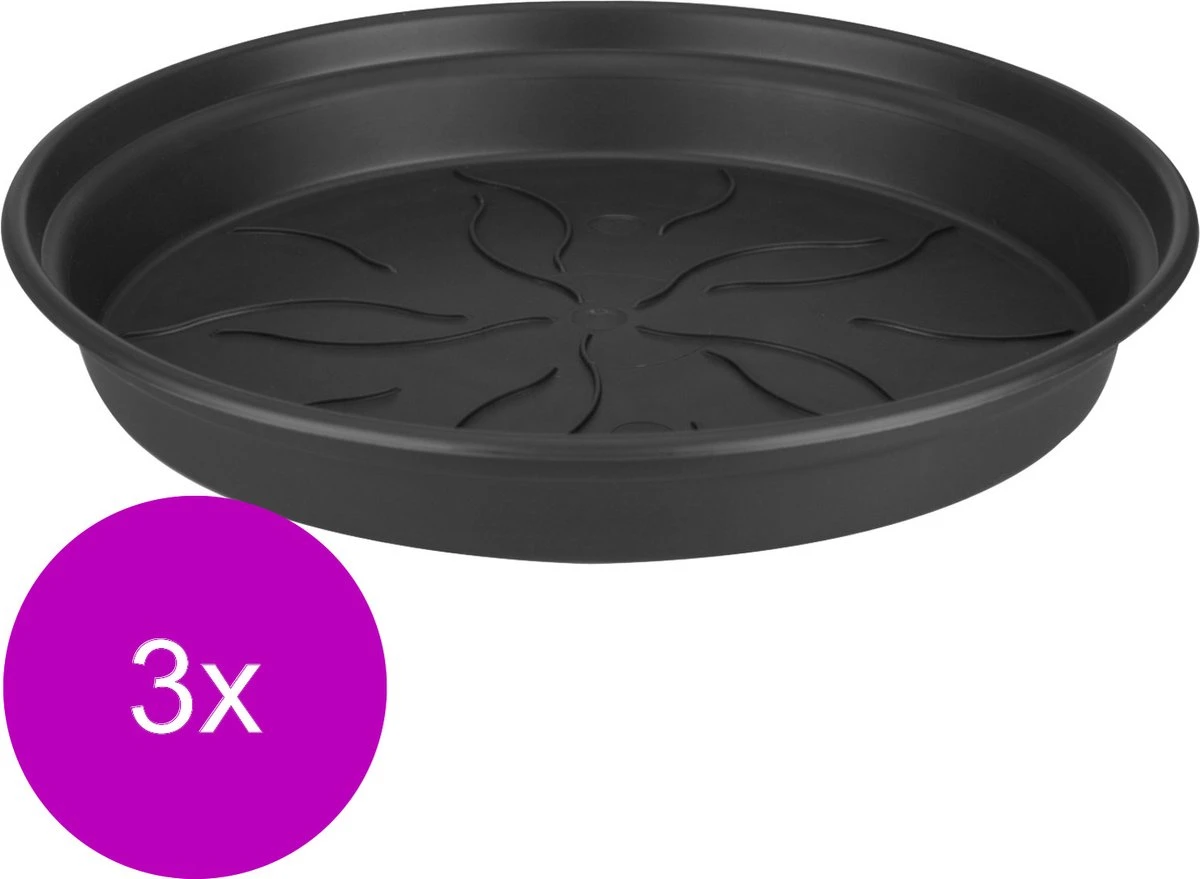 Elho Green Basics Schotel - Plantenschotels - 3 X 14 Cm Zwart 4 Elho Green Basics Schotel - Plantenschotels - 3 X 14 Cm Zwart - Afbeelding 2