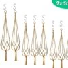 9 Stuks Jute Macrame Plantenhangers - Boho Handgeweven Katoen Hangpot Voor Binnen/Buiten - Hangende Bloempot Met Kralen - Macramé Touw/Koord Hangplant Houder - Bohemian Wandhanger Decoratie - Plant Hanger - Verticale Tuin Bloempothouder Planthanger