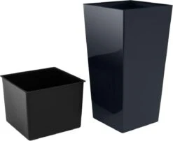 Prosperplast Kunststof Urbi Bloempot/plantenpot Met Binnenpot Antraciet 19 X 19 X 37 Cm - 5/11,4 Liter - Hoge Vierkante Bloempotten -Tuinverzorgings Winkel 1200x980 3