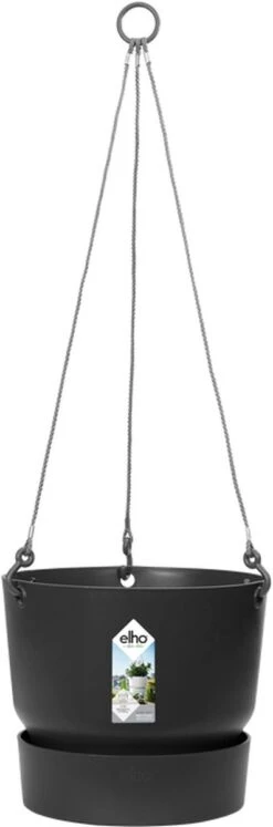 Elho Greenville Hangschaal 24 - Bloempot Voor Balkonbuiten - Ø 23.5 X H 20.5 Cm - Zwart/Living Black -Tuinverzorgings Winkel 397x1200