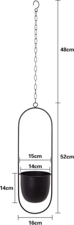 Be-Inspired® Hangende Bloempot Ovaal - Bloempot Binnen - Voor Hangplant – Plant Bloem Pot Met Opknoping – Plantenhanger - Plantenbak - Industrieel – Scandinavisch - Metaal - Zwart 14 Be-Inspired® Hangende Bloempot Ovaal - Bloempot Binnen - Voor Hangplant – Plant Bloem Pot Met Opknoping – Plantenhanger - Plantenbak - Industrieel – Scandinavisch - Metaal - Zwart -Tuinverzorgings Winkel 398x1200