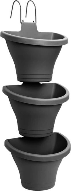 Elho Corsica Vertical Forest 24 - Bloempot Voor Balkonbuiten - Ø 26.7 X H 29.7 Cm - Zwart/Antraciet -Tuinverzorgings Winkel 448x1200 1