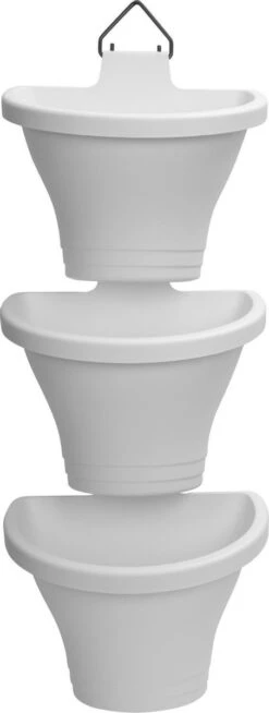 Elho Corsica Vertical Forest 24 - Bloempot Voor Balkonbuiten - Ø 26.7 X H 29.7 Cm - Wit/Wit -Tuinverzorgings Winkel 453x1200