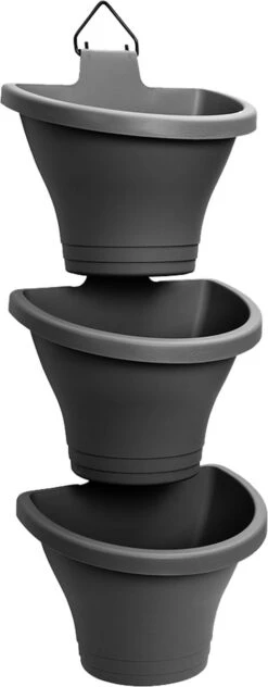 Elho Corsica Vertical Forest 24 - Bloempot Voor Balkonbuiten - Ø 26.7 X H 29.7 Cm - Zwart/Antraciet -Tuinverzorgings Winkel 469x1200