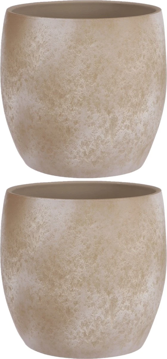 Mica Decorations Lester Bloempot - H31 X Ø33 Cm - Terracotta - Crème 4 Mica Decorations Lester Bloempot - H31 X Ø33 Cm - Terracotta - Crème - Afbeelding 2
