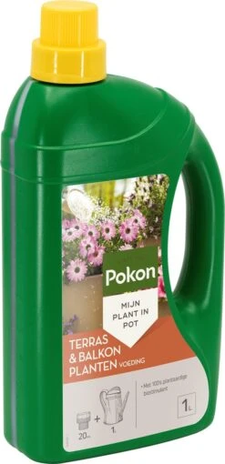 Pokon Terras & Balkonplanten Voeding - 1l - Plantenvoeding - 20ml Per 1L Water -Tuinverzorgings Winkel 581x1200