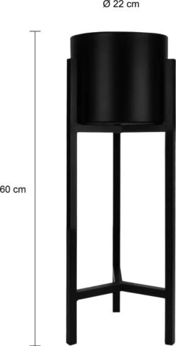 QUVIO Plantenstandaard Binnen - Inclusief Pot - Staande Plantenbak - Metaal - Bloempot - 22 X 22 X 60 Cm - Zwart -Tuinverzorgings Winkel 611x1200 2