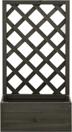 VidaXL Latwerkplantenbak 50x25x90 Cm Massief Vurenhout Grijs -Tuinverzorgings Winkel 662x1200