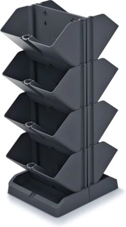Prosperplast Verticale Kruidentuin Kunststof - Staand/hangend - Modulair - Antraciet Grijs - L 20 X B 11 X H 48 Cm - Incl. Kruidenschaar -Tuinverzorgings Winkel 667x1200