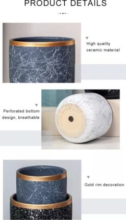 Bloempotten Binnen - Keramiek - Gouden Rand - Bloempot Buiten - Afvoergat 24 Cm - Groen – Groot -Tuinverzorgings Winkel 686x1200 1