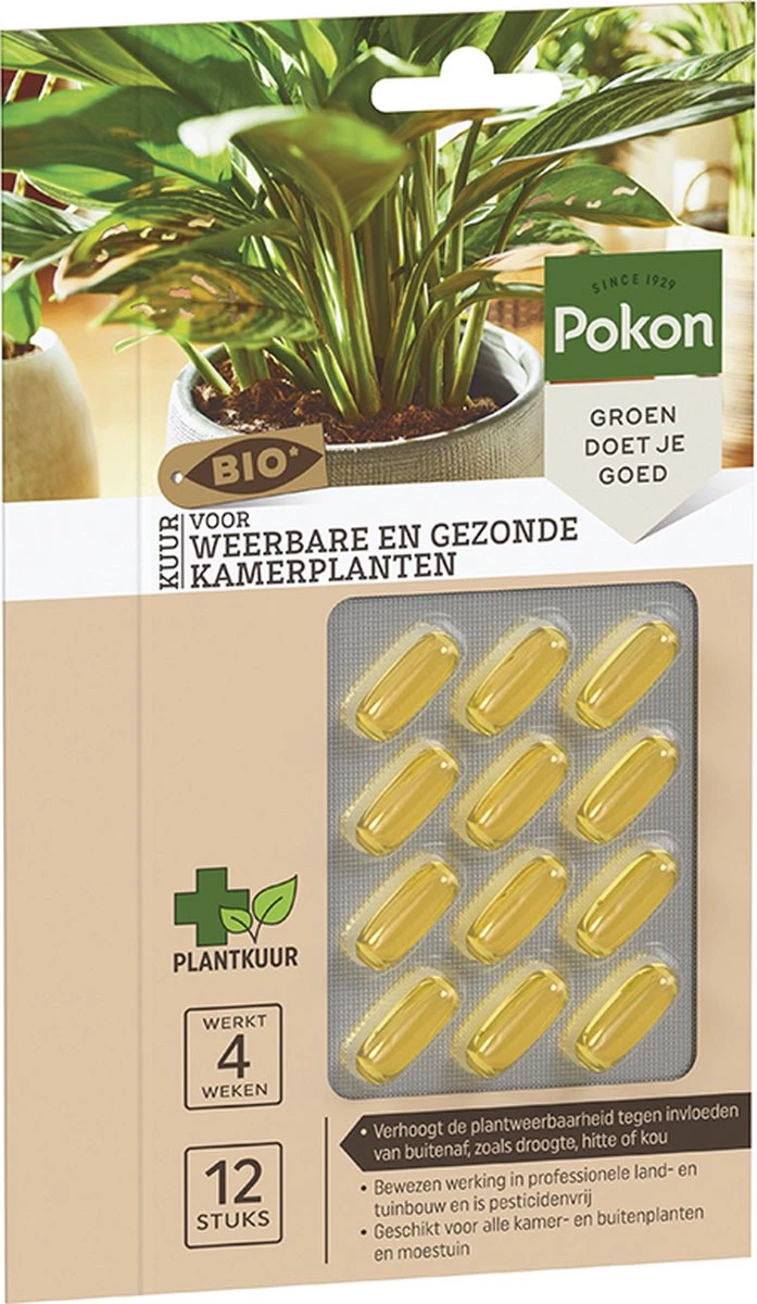 Pokon Bio Kuur Voor Weerbare En Gezonde Kamerplanten - Capsules - 12 Stuks - Geschikt Voor Alle Kamer-, Buitenplanten En Moestuin 4 Pokon Bio Kuur Voor Weerbare En Gezonde Kamerplanten - Capsules - 12 Stuks - Geschikt Voor Alle Kamer-, Buitenplanten En Moestuin - Afbeelding 2
