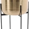 Merkloos Luxe Plantenpot/bloempot Goud Van 22 X 22 Cm Op Een Zwarte Metalen Standaard Met Een Hoogte Van 36 Cm -Tuinverzorgings Winkel 699x1200 4