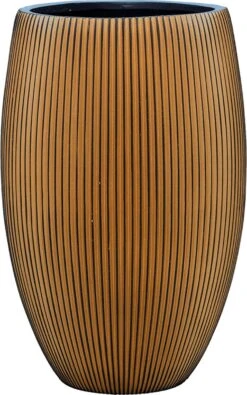 Capi Europe - Vaas Elegant Deluxe Groove XL - 40x61 - Goud - Bloempot Voor Binnen - Opening ⌀29 - GVGB1131 -Tuinverzorgings Winkel 750x1200 1