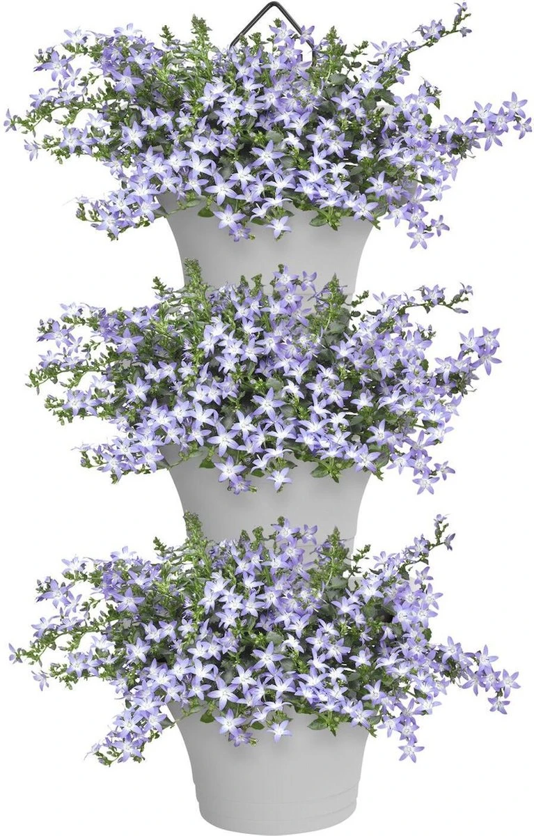 Elho Corsica Vertical Forest 24 - Bloempot Voor Balkonbuiten - Ø 26.7 X H 29.7 Cm - Wit/Wit