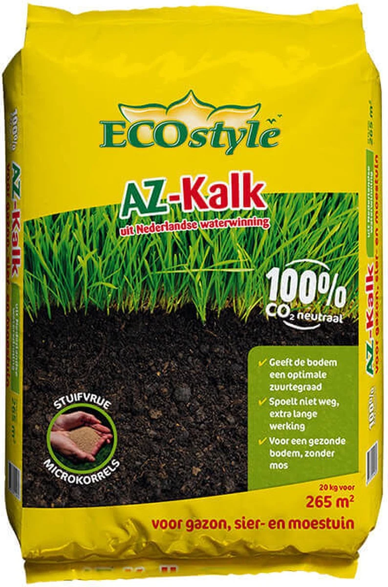 ECOstyle AZ Kalk Micro Korrel – Voor Gazon, Sier- En Moestuin - Corrigeert Zuurgraad Direct En Langdurig - Werkt Tegen Mos - CO2-Neutraal – 30 M² - 2 KG 14 ECOstyle AZ Kalk Micro Korrel – Voor Gazon, Sier- En Moestuin - Corrigeert Zuurgraad Direct En Langdurig - Werkt Tegen Mos - CO2-Neutraal – 30 M² - 2 KG - Afbeelding 12