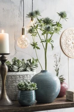 Mica Decorations Gabriel Bloempot - H20 X Ø25 Cm - Keramiek - Blauw -Tuinverzorgings Winkel 800x1200 117