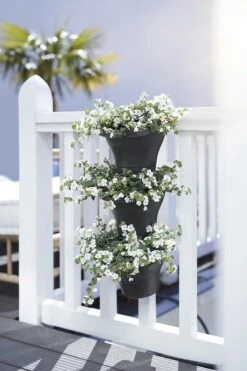 Elho Corsica Vertical Forest 24 - Bloempot Voor Balkonbuiten - Ø 26.7 X H 29.7 Cm - Zwart/Antraciet -Tuinverzorgings Winkel 800x1200 150