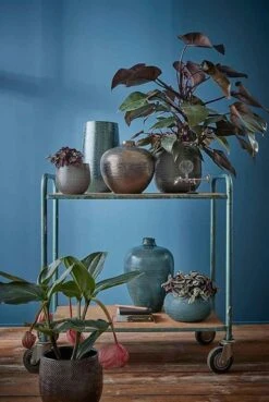 Mica Decorations Gabriel Bloempot - H20 X Ø25 Cm - Keramiek - Blauw -Tuinverzorgings Winkel 803x1200 4