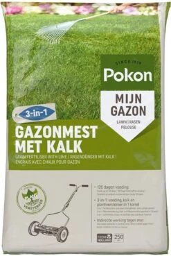 Pokon Gazonmest Met Kalk - 5kg - Mest - Geschikt Voor 75m² - 120 Dagen Voeding -Tuinverzorgings Winkel 804x1200