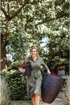 Capi Europe - Vaas Elegant Deluxe Rib NL - 45x72 - Zwart - Voor Binnen En Buiten - KBLR1138 -Tuinverzorgings Winkel 806x1200 1