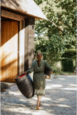 Capi Europe - Vaas Elegant Deluxe Rib NL - 45x72 - Zwart - Voor Binnen En Buiten - KBLR1138 -Tuinverzorgings Winkel 806x1200