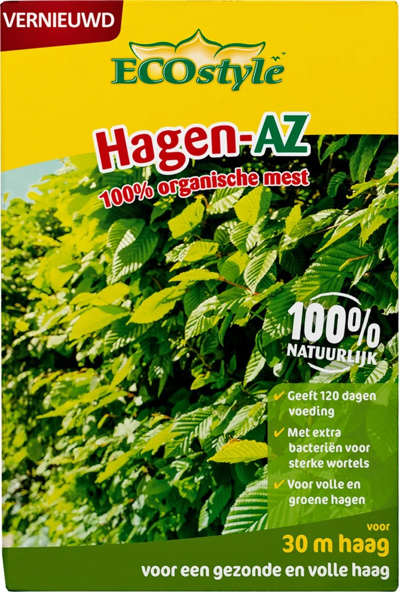 ECOstyle Hagen-AZ Organische Haag Meststof - Tuinmest Voor Diepgroen Blad - Nieuwe & Bestaande Beplanting - 30 M Haag - 1,6 KG 3 ECOstyle Hagen-AZ Organische Haag Meststof - Tuinmest Voor Diepgroen Blad - Nieuwe & Bestaande Beplanting - 30 M Haag - 1,6 KG