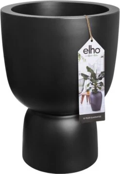 Elho Pure Coupe 35 - Bloempot Voor Binnen & Buiten - Ø 34.9 X H 49.0 Cm - Zwart/Zwart -Tuinverzorgings Winkel 825x1200