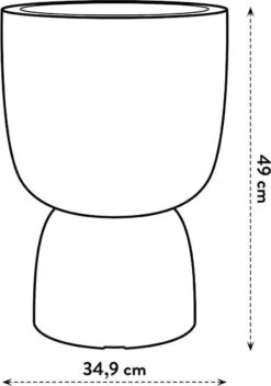 Elho Pure Coupe 35 - Bloempot Voor Binnen & Buiten - Ø 34.9 X H 49.0 Cm - Zwart/Zwart -Tuinverzorgings Winkel 843x1200 2