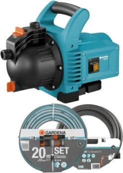GARDENA - Classic Besproeiingspomp 3000/4 Compleet - Waterpomp - Incl. 3.5 M Aanzuigslang En 20 M Slang -Tuinverzorgings Winkel 853x1200