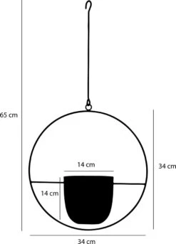 Mica Decorations Dexter Bloempot Hangend - L34 X B14 X H65 Cm - Zwart -Tuinverzorgings Winkel 863x1200