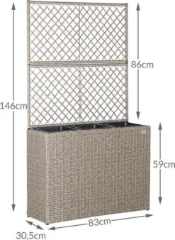 Casaria Polyrattan Bloembak – 3 Bakken Klimophek - Crème -Tuinverzorgings Winkel 876x1200 1