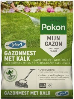 Pokon Gazonmest Met Kalk - 5kg - Mest - Geschikt Voor 75m² - 120 Dagen Voeding -Tuinverzorgings Winkel 896x1200
