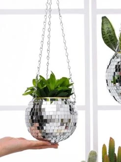 Discobal Hangplant - Bloempot - Hangplant - Disco - Discobal - Spiegel - Zilver - Hangpot - Glitter - Planten In Bak - Hangend - Staand -Tuinverzorgings Winkel 901x1200 5