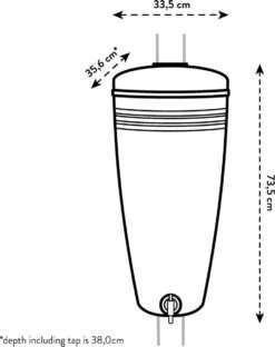 Elho Green Basics Rain Catcher 33 - Regenton Voor Balkonbuiten - Ø 33.5 X H 73.5 Cm - Grijs/Living Concrete -Tuinverzorgings Winkel 951x1200