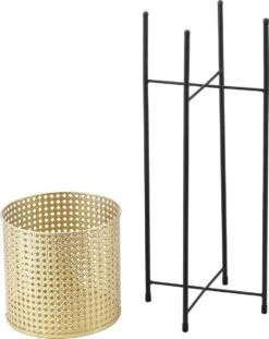 Bloempot Op Standaard Mol Set Van 2 Zwart En Goud -Tuinverzorgings Winkel 953x1200