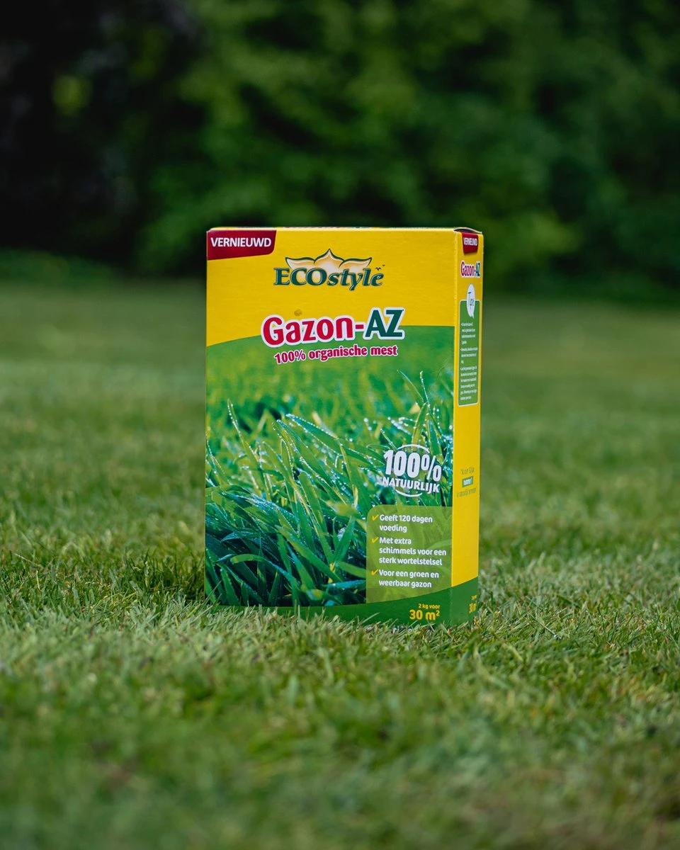 ECOstyle Gazon AZ Organische Gazonmest – Voor Diepgroen En Sterk Gazon – Geeft Tot 120 Dagen Voeding – Werkt Tegen Mos - 30 M² - 2 KG 4 ECOstyle Gazon AZ Organische Gazonmest – Voor Diepgroen En Sterk Gazon – Geeft Tot 120 Dagen Voeding – Werkt Tegen Mos - 30 M² - 2 KG - Afbeelding 2